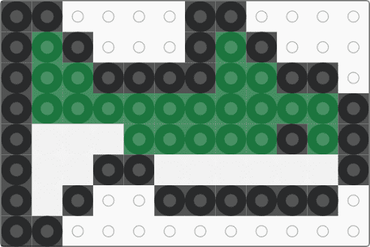 green sharkie :3 - green,white,shark,perler beads