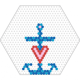 Anchor with heart - anchor,heart,nautical,love,hexagon,blue,pink