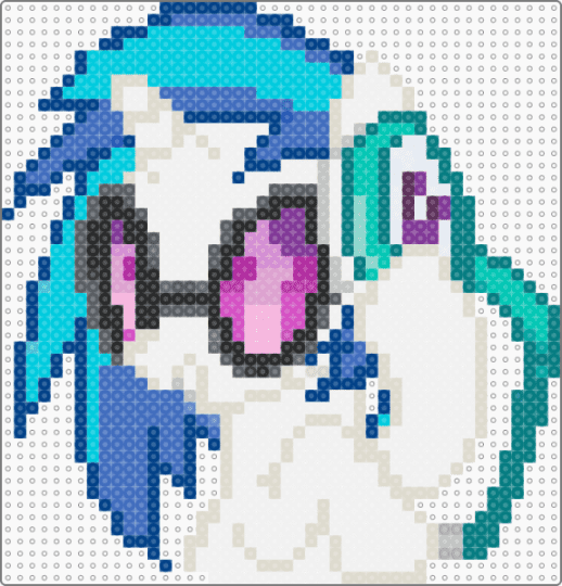 djpon 3 - blue,light blue,beige,teal,mlp,my little pony,dj pon3,vinyl scratch