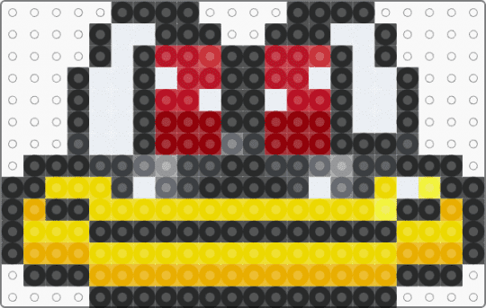 wubbox face peler charm (msm) - black,yellow,red,msm,my singing monsters,wubbox,perler,charm,one pegboard,vidoe game
