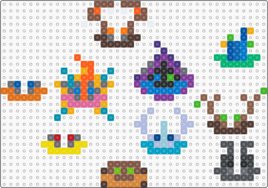mini wubbox charms (msm) - pink,orange,tan,colorful,msm,my singing monsters,mini perler,single charms,perler charms,charms,wubbox