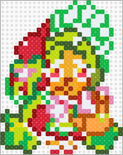 Spinach Cookie's super epic costume - green,red,crob,cookie run,cookie run ovenbreak,spinach cookie,fandom,mobile game,perler,2 peg boards