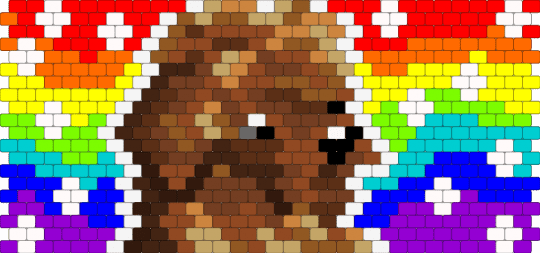 arc121713´  s dog cuff (req) - red,brown,orange,purple,dog,peyote,large cuff,rainbow,req,request,canine,cute