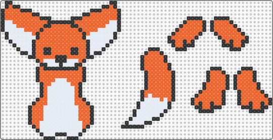 Ragdoll fox - white,orange