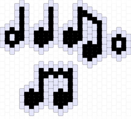 Some music notes - white,black
