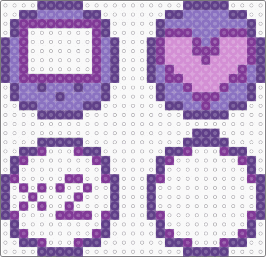 Grape Tamagotchi w/ Heart :3 - base, fruit, fruitagotchi, grape, heart, pink, pixelart, purple, tamagotchi