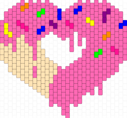 doughnut heart - pink,beige,cotdhearts