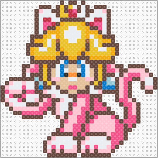 Cat Peach - brown,yellow,pink