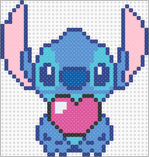 Stitch Love - blue,light blue