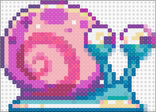 Gary the snail - beige, blue, pink