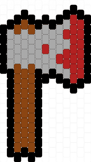 axe charm (bloodied) - red,beige,axe,charm