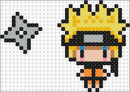 Chaveiro Naruto Uzumaki Shuriken - black,orange,yellow,gray,colorful