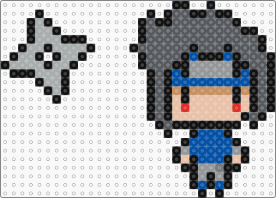 Chaveiro Sasuke Uchiha Clássico Shuriken - gray