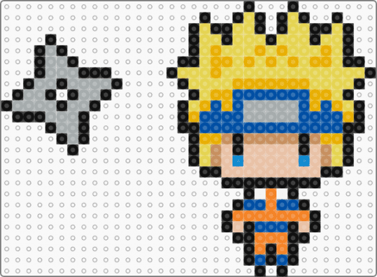 Chaveiro Naruto Uzumaki Clássico Shuriken - orange,blue,yellow,gray