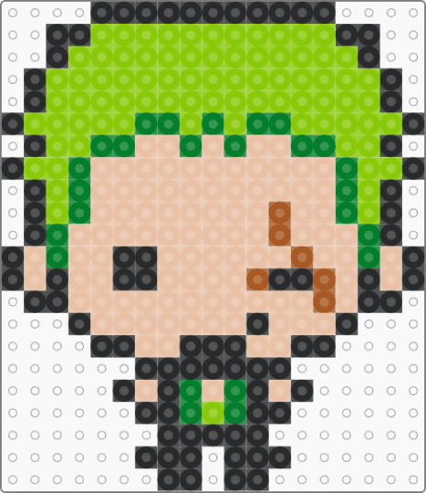 Chibi Zoro One Piece - beige,green