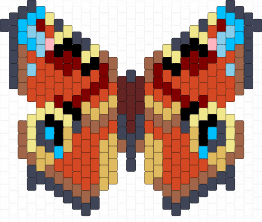 peacock butterfly whole 2.0 - purple,yellow,tan,red