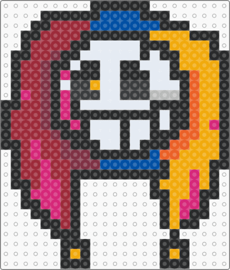 Prototype perler - black, orange, red