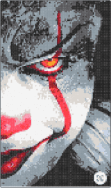 Penny wise 3x5 - pennywise,it,stephen king,clown,scary,horror,book,movie,visage,red,gray