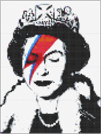 Queen - queen,david bowie,music,portrait,mashup,black,white,red