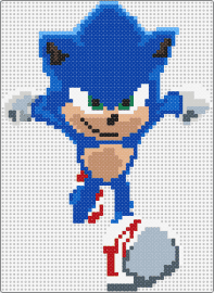 Sonic gotta go fast - sonic the hedgehog,sega,video game,character,running,blue,beige