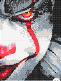 Pennywise 3x4 - pennywise,it,stephen king,clown,scary,horror,book,movie,visage,red,gray