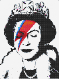 Lizzy Bowie - queen,david bowie,music,portrait,mashup,black,white,red