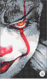 Pennywise - pennywise,it,stephen king,clown,scary,horror,book,movie,visage,red,gray