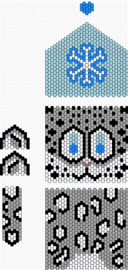 Snow leopard - beige, light blue