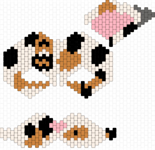 Remix, Calico Cat Mask - white,orange