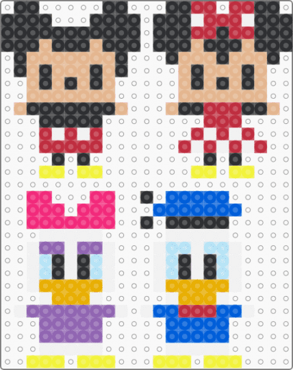 MIKEY MINNIE DONALD - beige,red,pink,blue