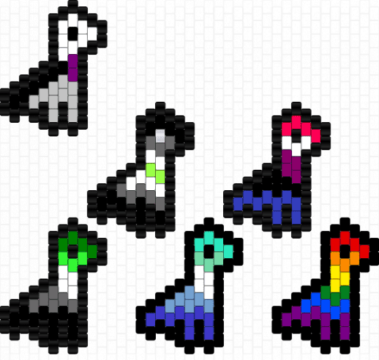 Pride Dino 3 - black,green,purple,beige,colorful,flags,pride,dino