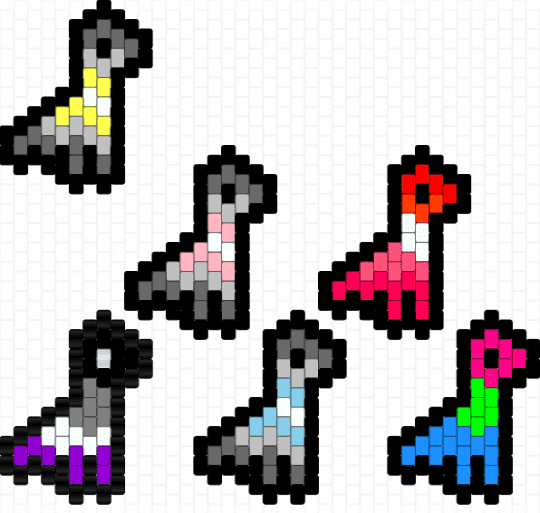 Pride Dino 2 - black,gray,beige,colorful,pride,flag,dino