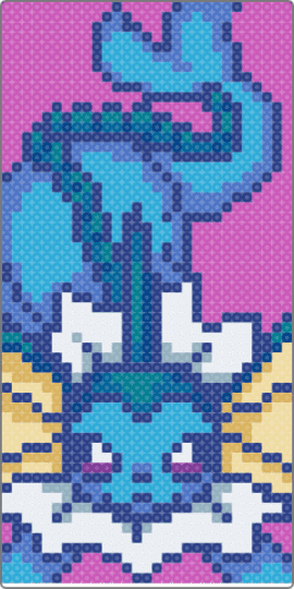 Vaporeon - light blue,blue,pink