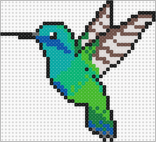 Project Green Hummingbird - beige, brown, green, teal