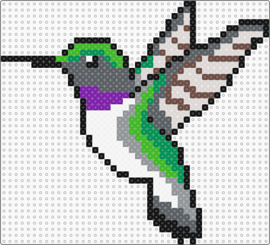 Project Black-Chinned Hummingbird 2 - green,gray,beige
