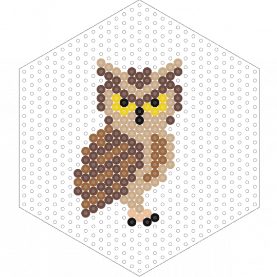 Owl - beige,brown