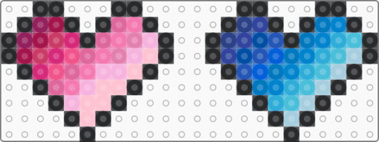 Pink and blue gradient hearts - blue, cotdgradient, pink