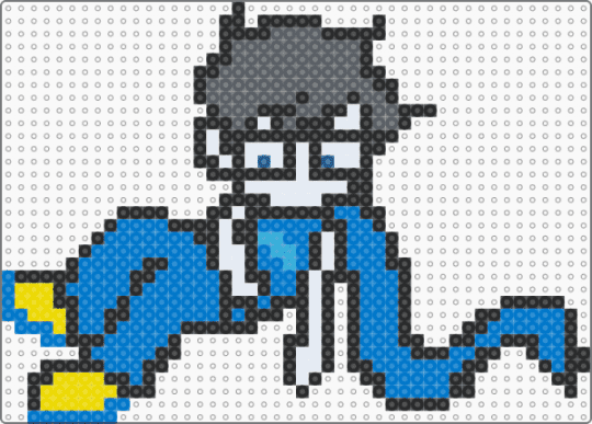 John Egbert pixel art - black, blue, gray, homestuck, johnegbert