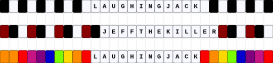 matching creepypasta laughing jack & Jeff the killer - white,red,orange,pink,creepypasta,laughing jack,jeffthekiller,jtk,rainbow