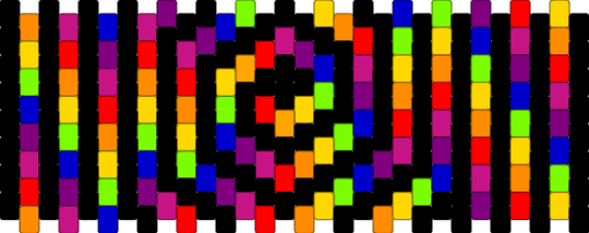 rainbow swirl - black,pink,rainbow,neon,swirl