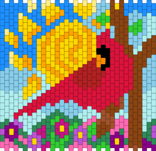 Cardinal - red,light blue