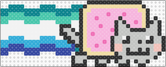 Nyan cat (gay) - beige, pink, teal