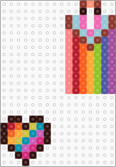 Pride keychain and heart - brown, colorful, gay, heart, love, orange, pink, pride, rainbow, red