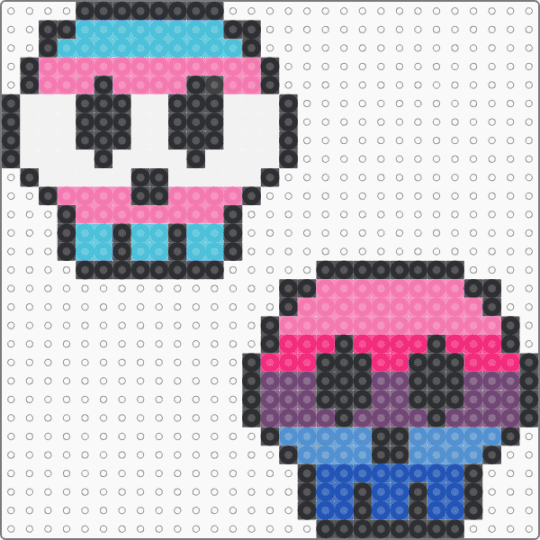 Omni and trans skulls!!!! - gay, halloween, light blue, omnisexual, pink, pride, rainbow, skull, spooky, trans