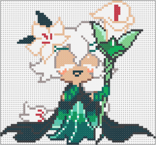White Lily Cookie - white,gray,green,colorful,cookie run,cookie run kingdom,white lily cookie