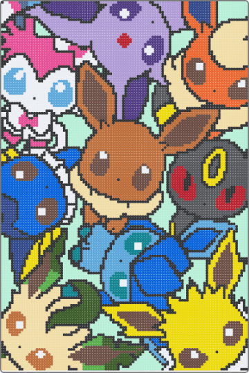 Eeveelutions - beige, brown, colorful, pink, tan