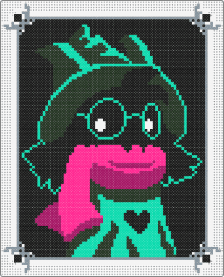 Ralsei Hama beads (from JoeyTheBoey) - black,teal,pink