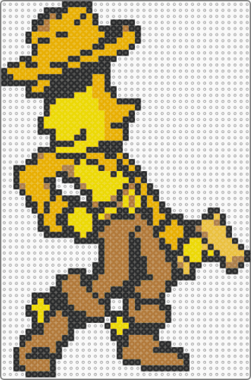 Yellow battle pose - cowboy, deltarune, deltarune chapter 5, orange, tan, toby fox, yellow, yellow flower