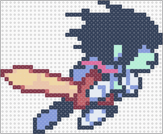 Kris Deltarune running sprite - deltarune, deltarune chapter 5, kris, kris deltarune, light blue, platformer, purple, roaring knight probably, toby fox
