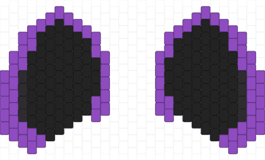 Hawthorne ears front - black, purple